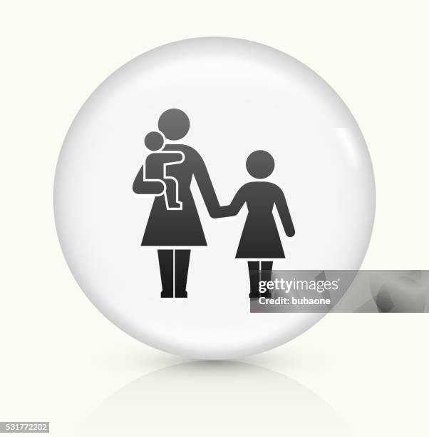 single mother icon on white round vector button - child support stock illustrations