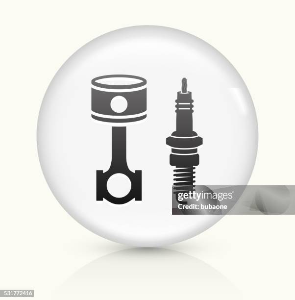 spark plug icon on white round vector button - spark plug stock illustrations
