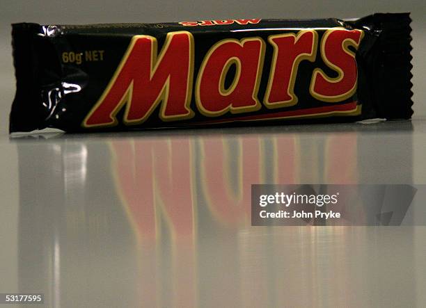 Mars bar is seen on July 1, 2005 in Sydney, Australia. Snickers and Mars Bars were withdrawn from sale in the Australian state of New South Wales...