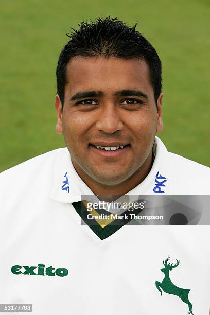 Portrait of Samit Patel of Nottinghamshire taken during the Nottinghamshire County Cricket Club photocall at Trent Bridge on April 8, 2005 in...