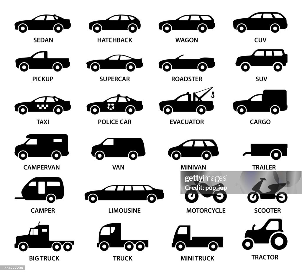 Car icons - illustration