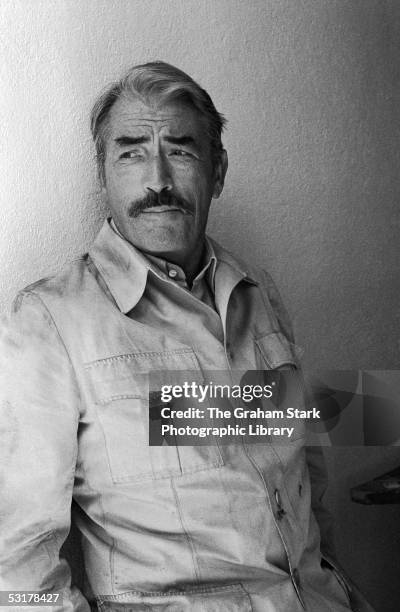 American actor Gregory Peck on the set of 'The Sea Wolves: The Last Charge of the Calcutta Light Horse', 1980.