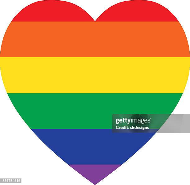 rainbow heart shape - classic design, lgbt icon - meaningful stock illustrations