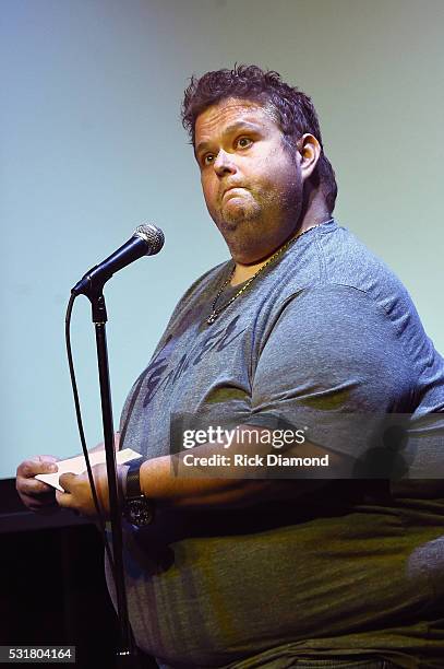 Ralphie May speaks during T.J. Martell Foundation's 2016 Ambassador of the Year Roasting Universal Music Group Nashville Chairman and CEO Mike Dungan...