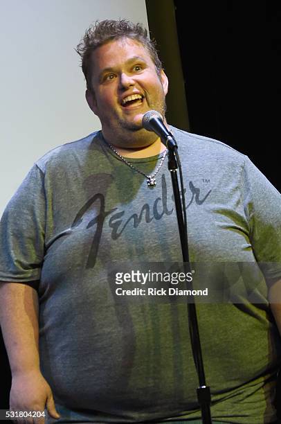 Ralphie May speaks during T.J. Martell Foundation's 2016 Ambassador of the Year Roasting Universal Music Group Nashville Chairman and CEO Mike Dungan...