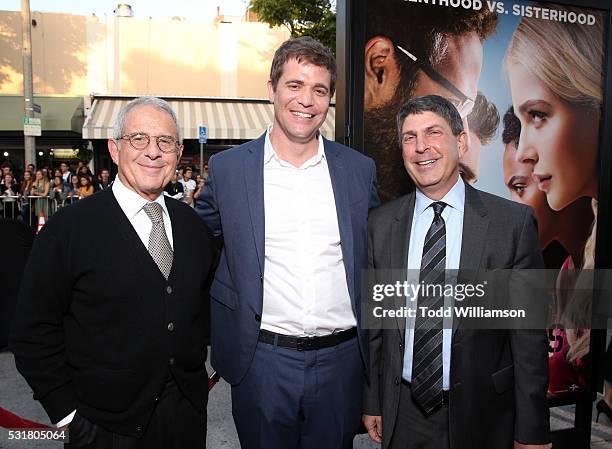 Vice Chairman of NBCUniversal Ron Meyer, Writer/director Nicholas Stoller and Chairman of Universal Filmed Entertainment Jeff Shell attend the...