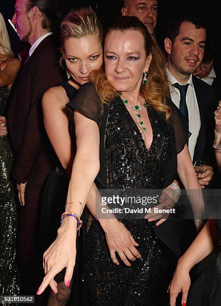 Kate Moss and Caroline Scheufele, Artistic Director and Co-President of Chopard, attend the Chopard Wild Party during the 69th Annual Cannes Film...