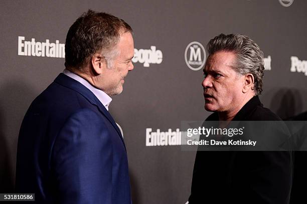 Actors Vincent D'Onofrio and Ray Liotta attend the Entertainment Weekly & People Upfronts party 2016 at Cedar Lake on May 16, 2016 in New York City.