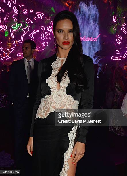 Adriana Lima attends the Chopard Wild Party during the 69th Annual Cannes Film Festival at Port Canto on May 16, 2016 in Cannes.