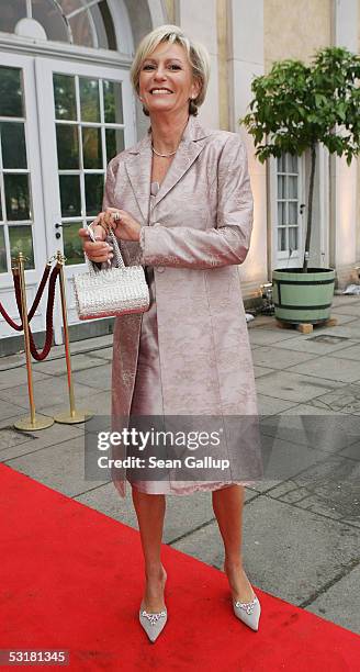 German television hostess Sabine Christiansen arrives at the Innocence in Danger Charity Gala July 1, 2005 at Charlottenburg Palace in Berlin,...