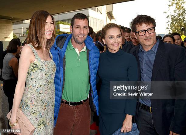Jackie Sandler, comedian Adam Sandler, author Ruthanna Hopper and director Steven Brill attend the premiere of Netflix's 'The Do Over' at Regal LA...