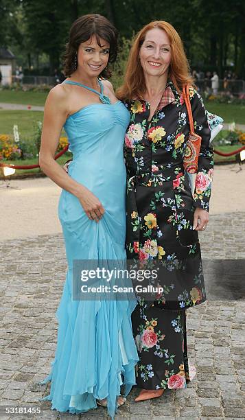 Actress Gerit Kling and Birgit Wolf arrive at the Innocence in Danger Charity Gala July 1, 2005 at Charlottenburg Palace in Berlin, Germany.