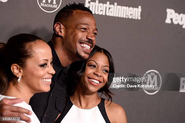 Actors Essence Atkins and Marlon Wayans attend the Entertainment Weekly & People Upfronts party 2016 at Cedar Lake on May 16, 2016 in New York City.
