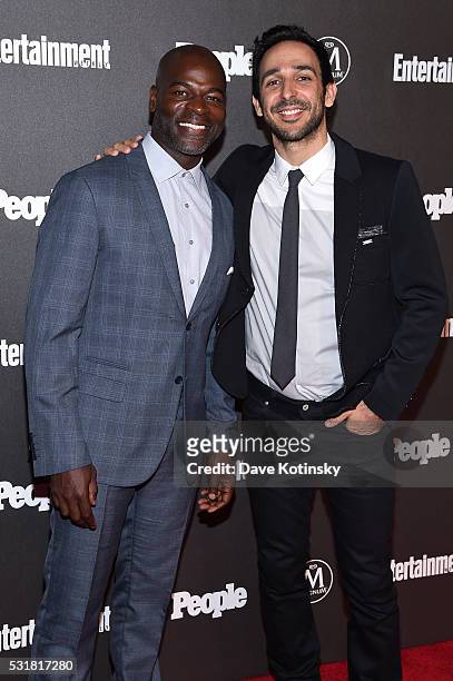 Actor Hisham Tawfiq and Amir Arison attend the Entertainment Weekly & People Upfronts party 2016 at Cedar Lake on May 16, 2016 in New York City.