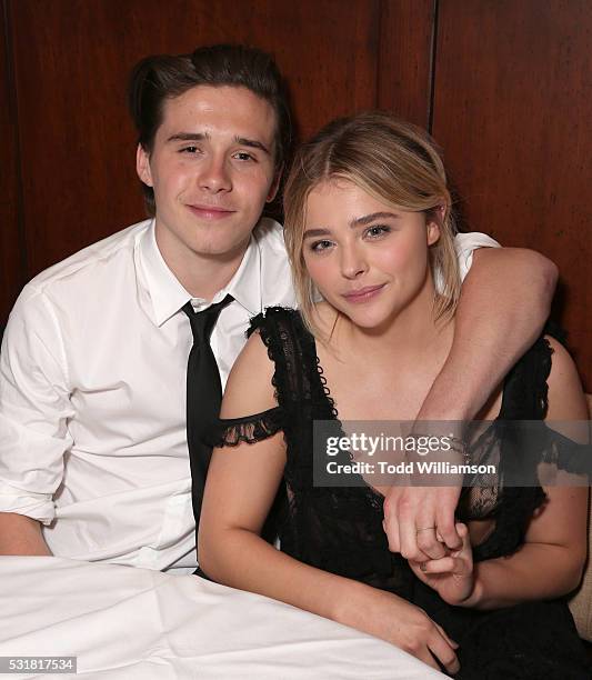 Brooklyn Beckham and Chloe Grace Moretz attend the after party for the premiere of Universal Pictures' "Neighbors 2: Sorority Rising" on May 16, 2016...