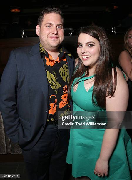 Jonah Hill and sister Beanie Feldstein attend the after party for the premiere of Universal Pictures' "Neighbors 2: Sorority Rising" on May 16, 2016...