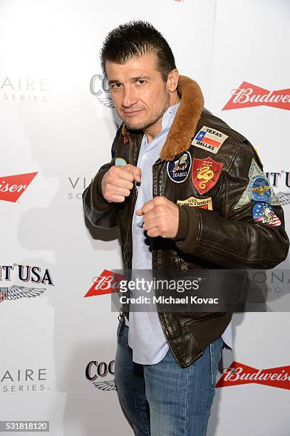 Fighter Danny Musico attends Cockpit USA & Budweiser Private 30th Anniversary Screening Of "Top Gun" at The London Hotel on May 16, 2016 in West...