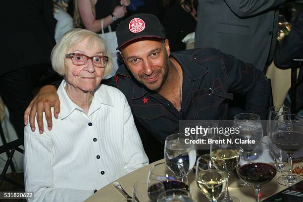 Musician/Harry Chapin Humanitarian Award recipient Tom Morello poses for photographs with his mother Mary Morello during the WhyHunger Chapin Awards...