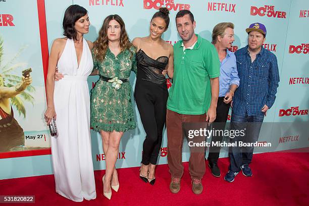 Actress Catherine Bell, actress Kathryn Hahn, actress Paula Patton, comedian Adam Sandler, comedian David Spade and comedian Nick Swardson attends...