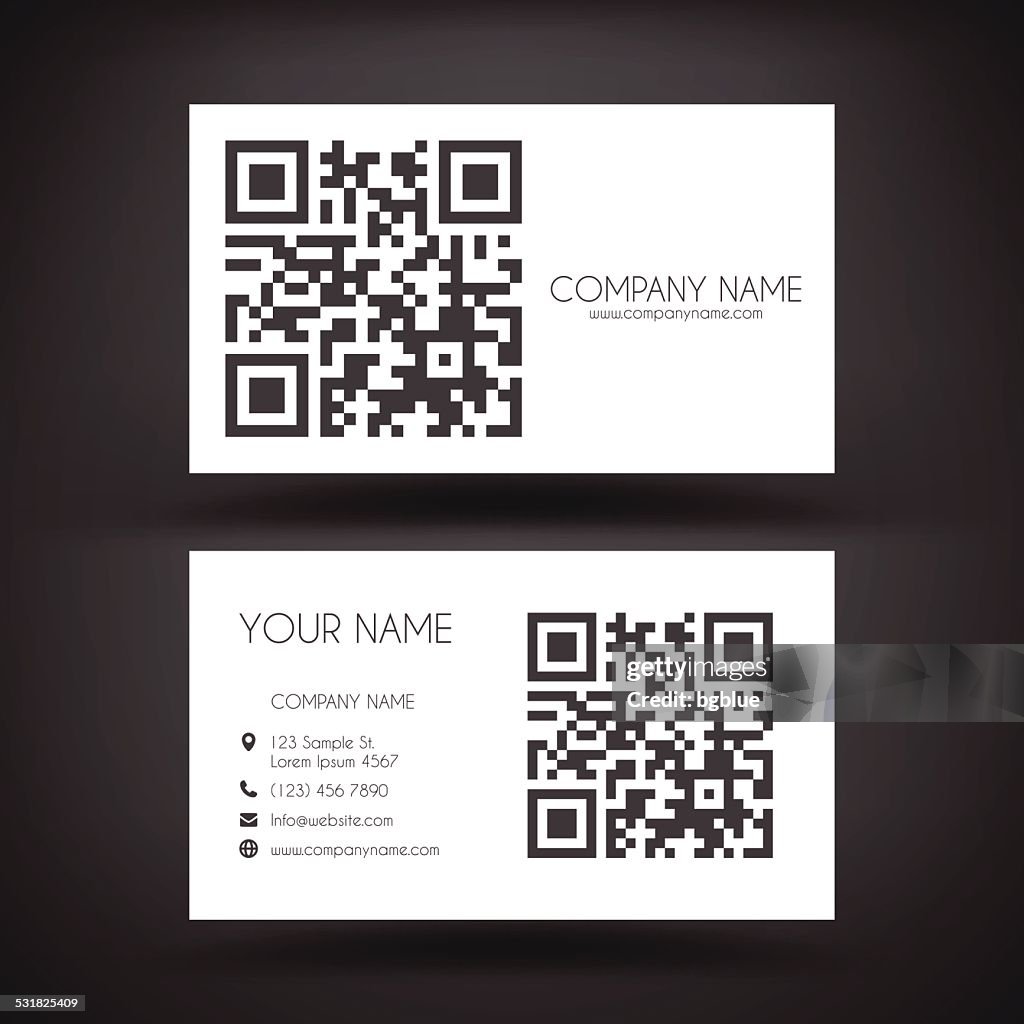 Business Card Template with QR-Code