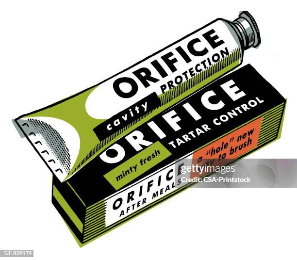 orifice protection paste and box - ointment stock illustrations