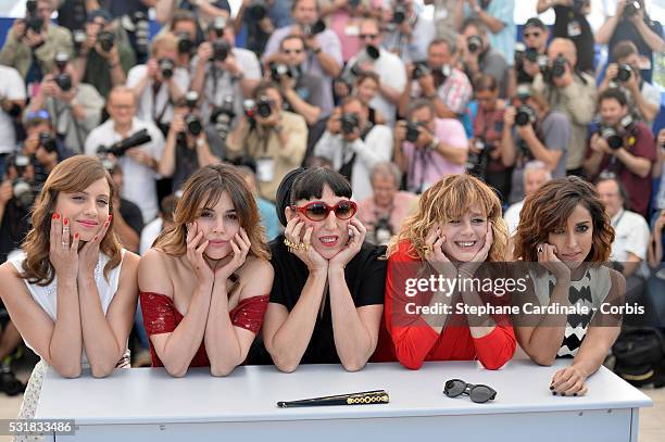 Actresses Michelle Jenner, Adriana Ugarte, Rossy de Palma, Emma Suarez and Inma Cuesta attend the "Julieta" photocall during the 69th annual Cannes...