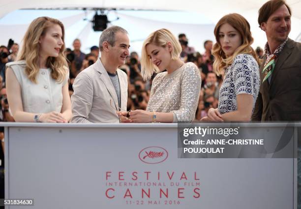 Austrian actress Nora von Waldstatten, French director Olivier Assayas, US actress Kristen Stewart, French actress Sigrid Bouaziz and German actor...