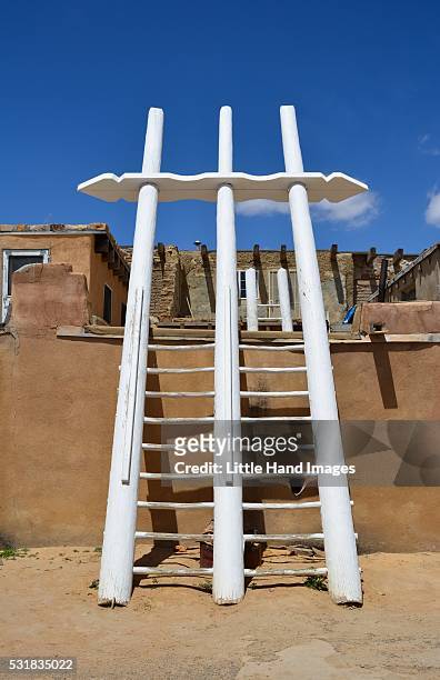 ladder to the clouds - acoma pueblo stock pictures, royalty-free photos & images