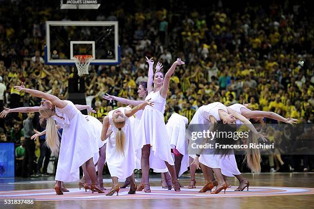 Cheerleaders during the Turkish Airlines Euroleague Basketball Final Four Berlin 2016 Championship game between Fenerbahce Istanbul v CSKA Moscow in...