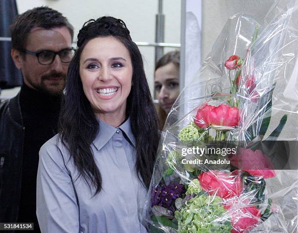 Crimean Tatar-Turk singer Jamala , representing Ukraine in Eurovision song contest, poses before a press conference in Kiev, Ukraine on May 17, 2016....