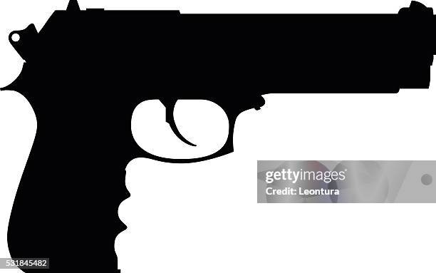 gun - handgun outline stock illustrations