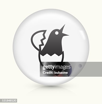 Hatching Bird icon on white round vector button Hatching Bird icon on white round vector button
