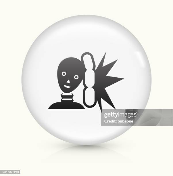 airbag-test symbol auf einem weißen, runden vektor-button - airbag stock-grafiken, -clipart, -cartoons und -symbole