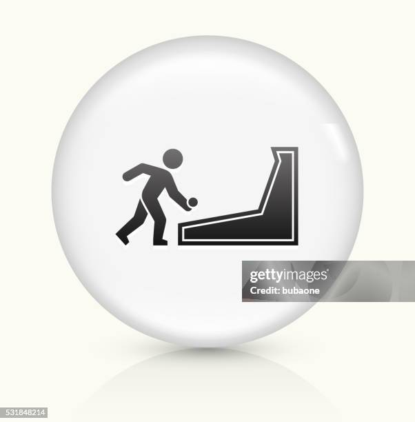skeet ball icon on white round vector button - fairground win stock illustrations