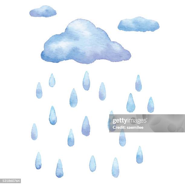 aquarell regen - regen stock-grafiken, -clipart, -cartoons und -symbole