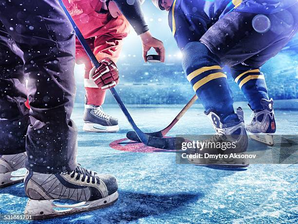 ice hockey game start - professional hockey stock pictures, royalty-free photos & images