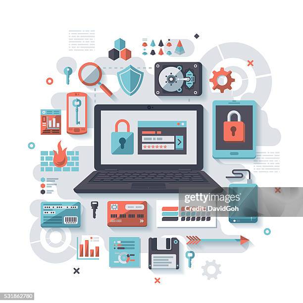 Firewall Cartoon Computer Firewall Infographic Stock-Grafiken, -Clipart, -Cartoons und -Symbole ...