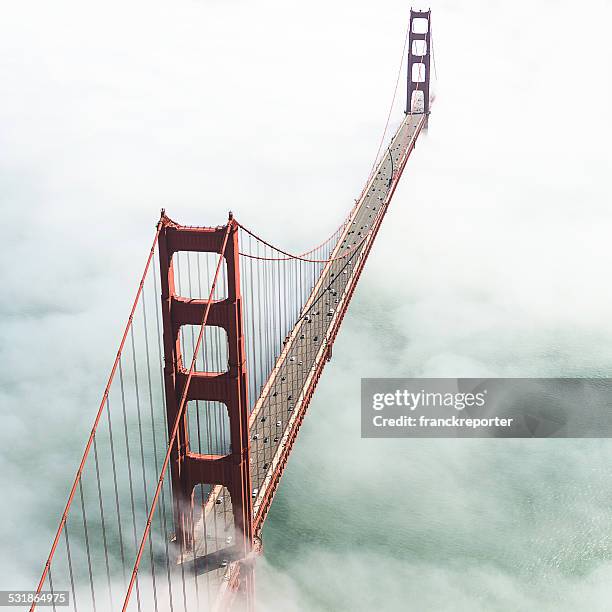 san francisco golden gate bridge - bridge fog stock pictures, royalty-free photos & images