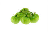 Green tomato isolated on white background