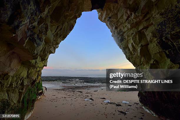 inside a sea cave - broadstairs stock-fotos und bilder