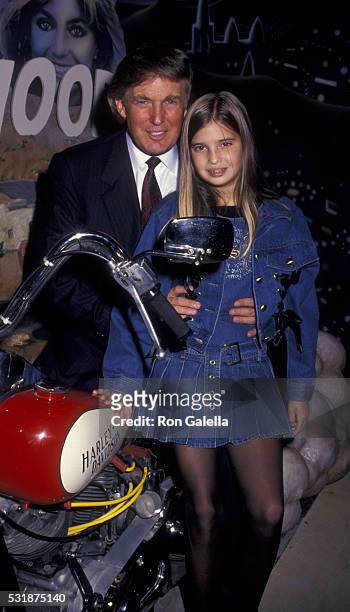 Donald Trump and Ivanka Trump attend Harley-Davidson Cafe Grand Opening on October 19, 1993 in New York City.