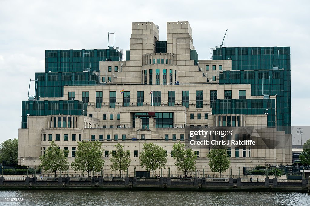 Mi6 Rug A rainbow flag flies alongside a Union Jack outside the MI6 building ...