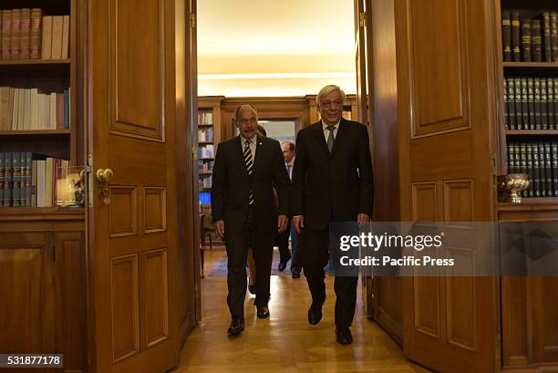 Common entrance of President of Hellenic Republic Mr. Prokopis Pavlopoulos and of General Governor of New Zealand Lieutenant General Sir Jerry...