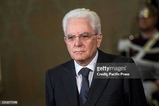 Italy's President Sergio Mattarella wait for the arrival of Polish President Andrzej Duda at the Quirinale Palace.