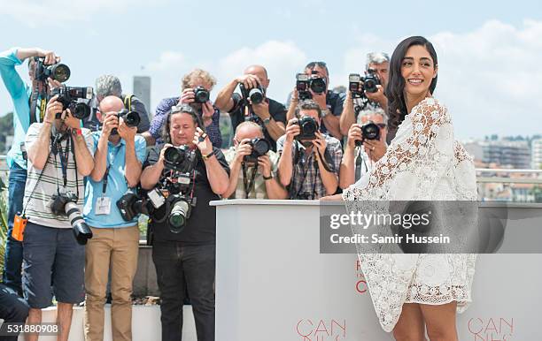 Golshifteh Farahani attends the "Paterson" Photocall at the annual 69th Cannes Film Festival at Palais des Festivals on May 16, 2016 in Cannes,...