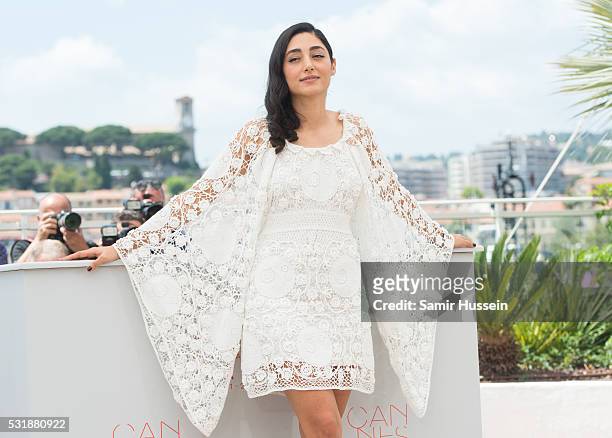 Golshifteh Farahani attends the "Paterson" Photocall at the annual 69th Cannes Film Festival at Palais des Festivals on May 16, 2016 in Cannes,...