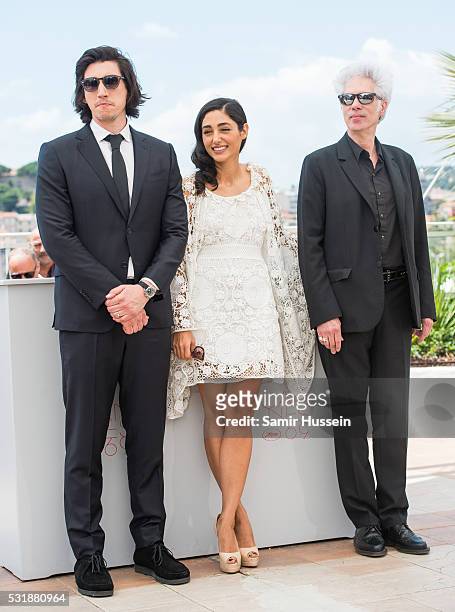 Adam Driver, Golshifteh Farahani, Jim Jarmusch attends the "Paterson" Photocall at the annual 69th Cannes Film Festival at Palais des Festivals on...