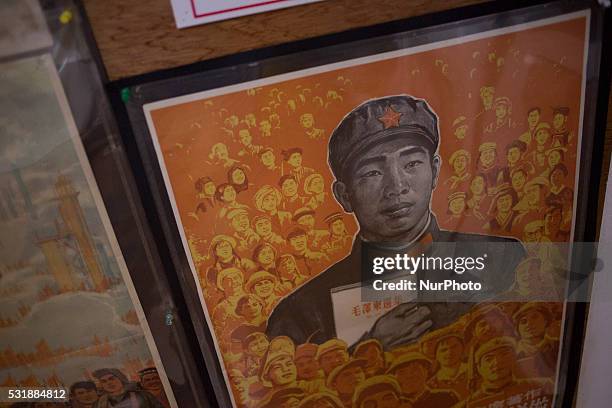 Propaganda poster during the cultural revolution is displayed at the Propaganda Art Museum in Shanghai, China, May 17 2016. The Propaganda Art Museum...