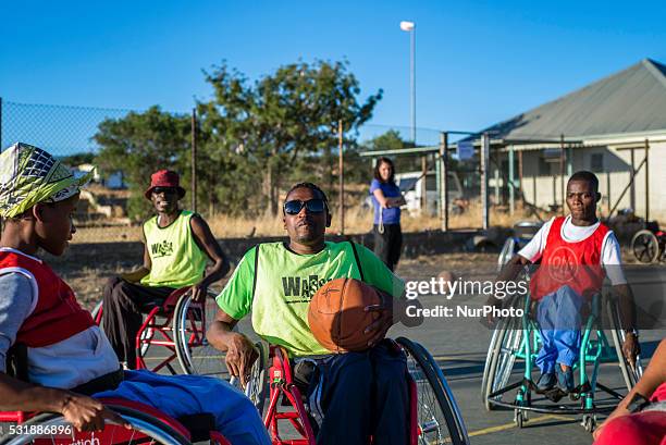 Players of Wheel-Ability Sports Club basketball team have their training in Katutura, Windhoek, Namibia. Every Sunday they invite people from the...