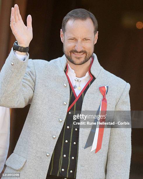 Crown Prince Haakon of Norway attends the celebration of the Norwegian National Day at the Norwegian Royal Residence Skaugum on May 17, 2016 in Oslo,...